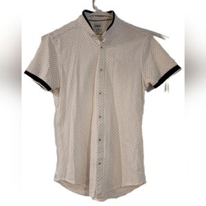 White and Black spotted Men's Slim Fit Zara Shirt Size Small